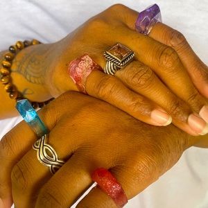 Handmade Resin art Chunky oversized rings!
